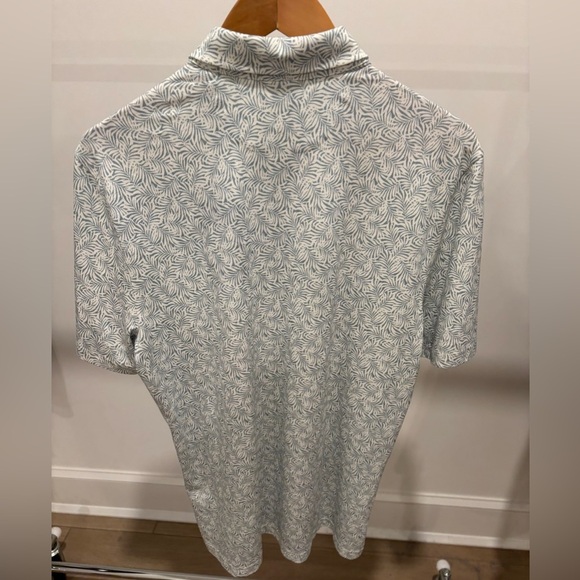 Faherty Men's Movement Polo Shirt - White and Blue Print - Picture 2 of 3